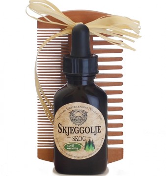 Argan pakke med skjeggolje og skjeggkam