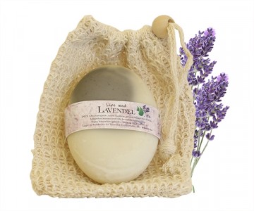 Lavendel såpestykke m/skrubbepose