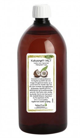 Kokosnøtt olje (Cocos nucifera) MCT, 1l.