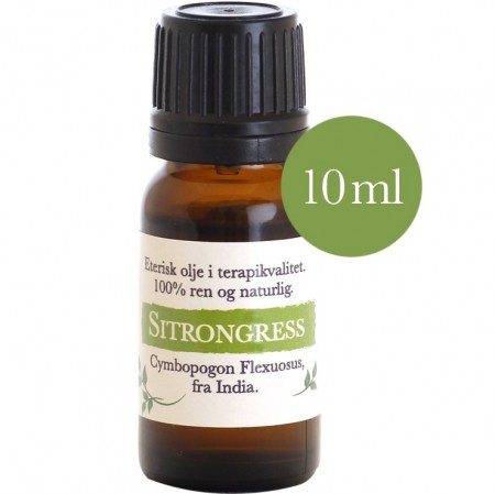 10ml Sitrongress (Cymbopogon flexuosus) fra India