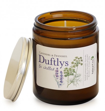 Duftlys - Aromaterapilys, Lavendel og Fennikel 