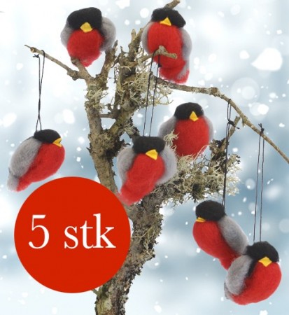Dompapper 5 stk, håndlaget i ull