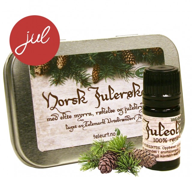 Vår egen julerøkelse og juleolje.